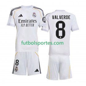 Camiseta Real Madrid Valverde 8 Niño Primera Equipación 2025/2026